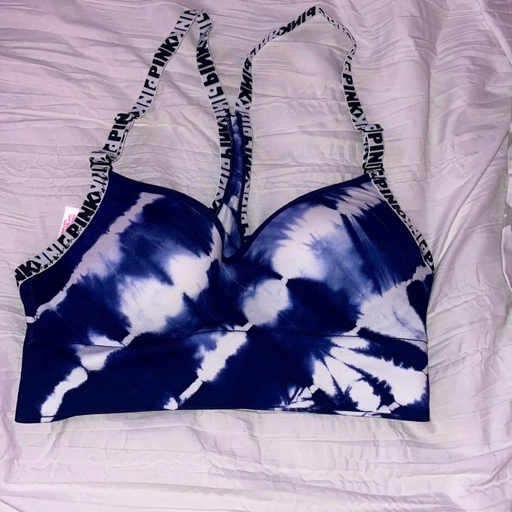 pink/victoria secret padded sports bra